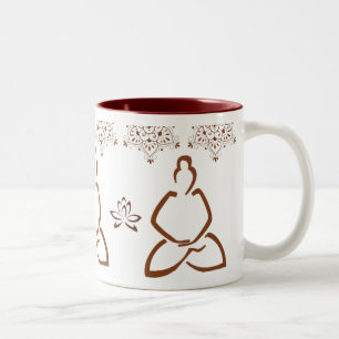 Caneca De Café Em Dois Tons Copo de Buddha do Henna de Lotus