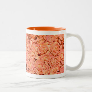 Caneca De Café Em Dois Tons Copo de Café com Suculentas de Flor de Pêssego Alt