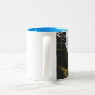 Caneca De Café Em Dois Tons Copo de Café Paisagem Majestosa da Montanha Na