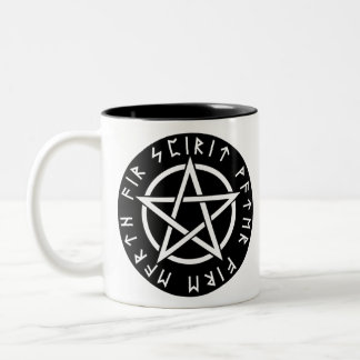 Caneca De Café Em Dois Tons Copo de café Runic do Pentacle