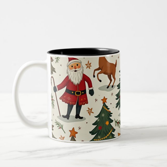 Caneca De Café Em Dois Tons copo de natal (Esquerda)