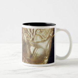 Caneca De Café Em Dois Tons Copo, descrevendo um touro doméstico