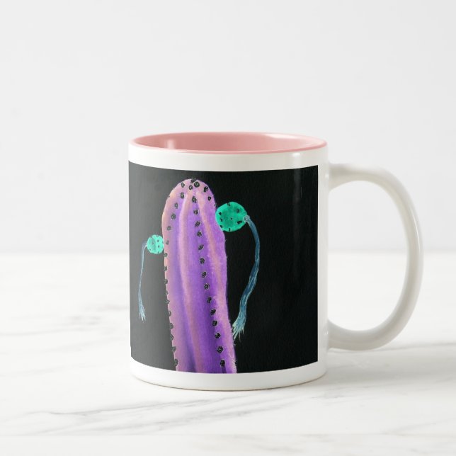 Caneca De Café Em Dois Tons Copo do cacto do bom dia (Direita)