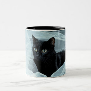 Caneca De Café Em Dois Tons Copo do gato preto