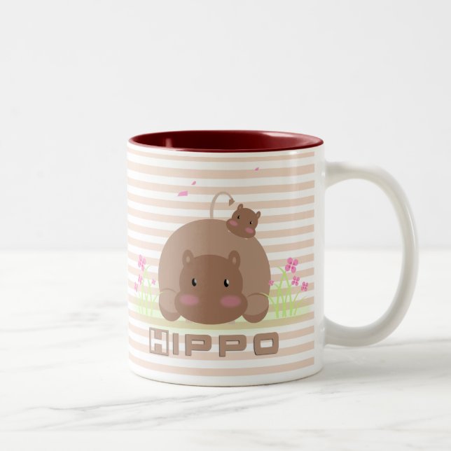 Caneca De Café Em Dois Tons Copo do hipopótamo de Lil (Direita)