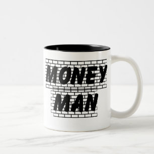 Caneca De Café Em Dois Tons Copo do homem do dinheiro