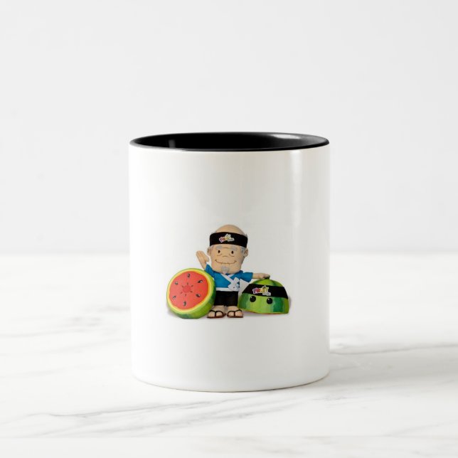 Caneca De Café Em Dois Tons Copo do ninja da fruta (Centro)