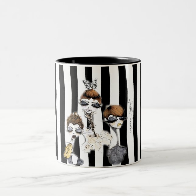 Caneca De Café Em Dois Tons Copo listrado do duende (Centro)