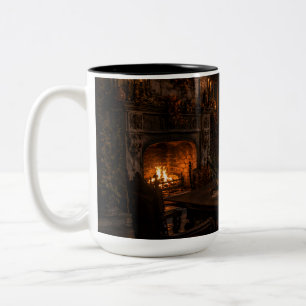 Caneca De Café Em Dois Tons Copo Preto de Estudo Gótico à Luz de Velas Sooth