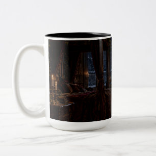 Caneca De Café Em Dois Tons Copo Preto Lareira Quarto Gótico Soothing Savage