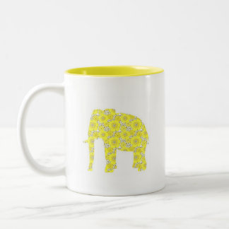 Caneca De Café Em Dois Tons copo retro do elefante