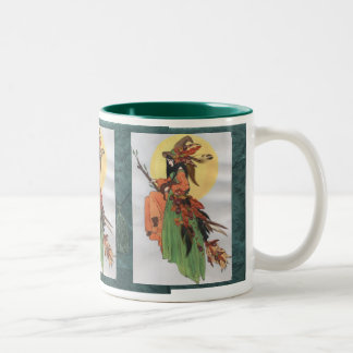 Caneca De Café Em Dois Tons copo verde da bruxa da queda