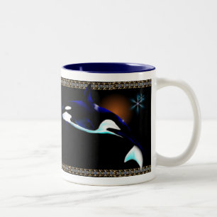 Caneca De Café Em Dois Tons Copos da família da orca