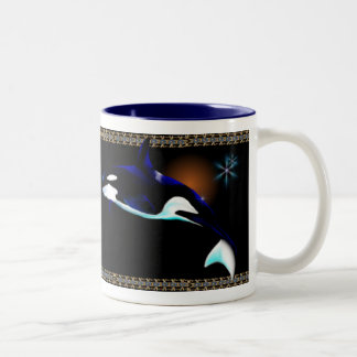 Caneca De Café Em Dois Tons Copos da família da orca