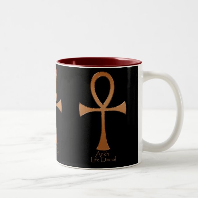 Caneca De Café Em Dois Tons Copper egípcio ANKH Bebendo Mug (Direita)