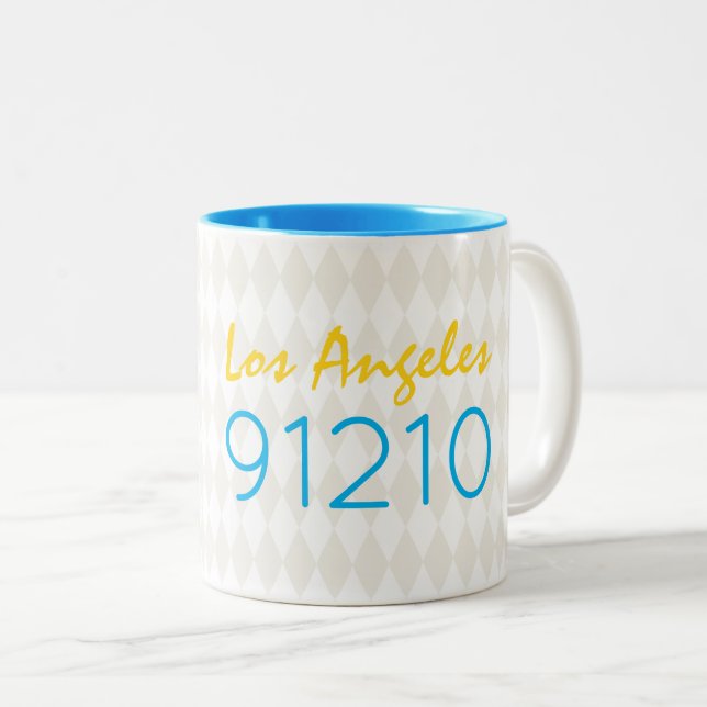 Caneca De Café Em Dois Tons Cópula Zip de Cidade Movendo Cobrança Branca Preta (Frente Esquerda)