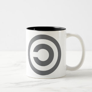 Caneca De Café Em Dois Tons Copyleft - a informação quer estar livre