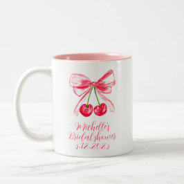 Caneca De Café Em Dois Tons Coquetele Estética Laço Rosa Chuveiro de Noiva Ele