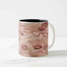 Caneca De Café Em Dois Tons Coquette Pink Bow Mug