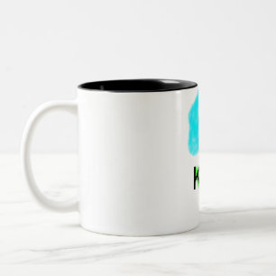 Caneca De Café Em Dois Tons Cor de água verde azul adicione seu nome ao texto 