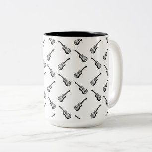 Caneca De Café Em Dois Tons COR DE FUNDO PERSONALIZADA DOS Guitarras Acústicas