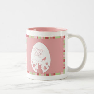 Caneca De Café Em Dois Tons Cor-de-rosa do Pastel de Ovos do Felz pascoa Moder
