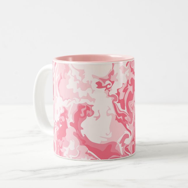 Caneca De Café Em Dois Tons Cor-de-rosa marmoreado (Frente Esquerda)