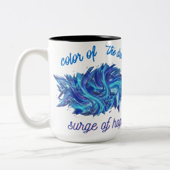 Caneca De Café Em Dois Tons cor do sonho  (Esquerda)
