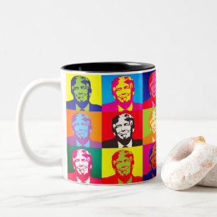 Caneca De Café Em Dois Tons Cor Personalizada Feliz Donald Trump Pop Arte Colo