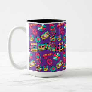 Caneca De Café Em Dois Tons Cor Vibrante Retro 90