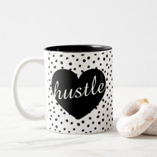 Caneca De Café Em Dois Tons Coração Atarefado Pontos de Dálmata