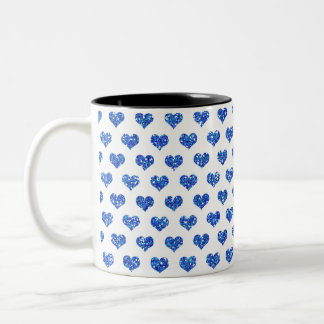Caneca De Café Em Dois Tons Coração Azul