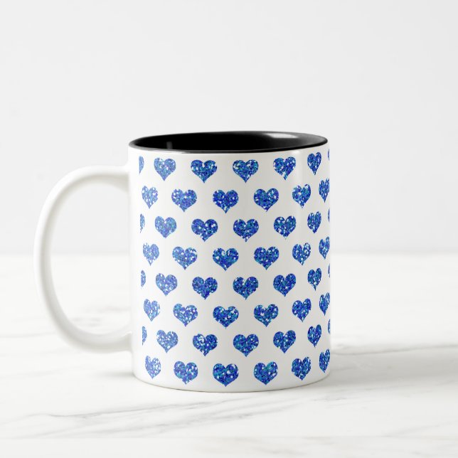 Caneca De Café Em Dois Tons Coração Azul (Esquerda)