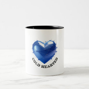 Caneca De Café Em Dois Tons Coração Azul com Arame Farpado Segure o Coração Am