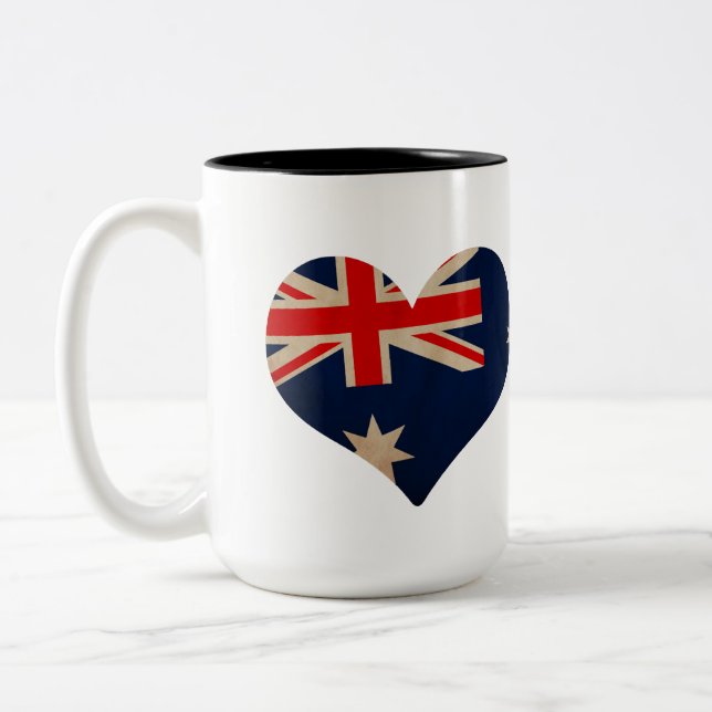 Caneca De Café Em Dois Tons Coração da Austrália (Esquerda)