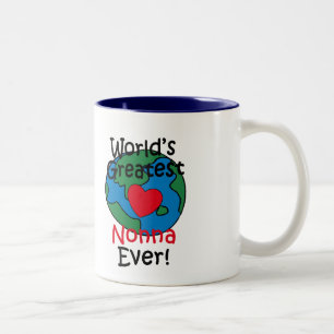Caneca De Café Em Dois Tons Coração da Melhor Nonna do Mundo
