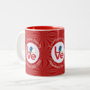 Caneca De Café Em Dois Tons Coração de Amor Vermelho dos Açores Personalizado