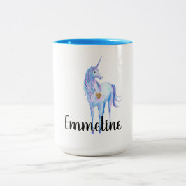 Caneca De Café Em Dois Tons Coração Dourado Roxo do Unicórnio Glitter personal