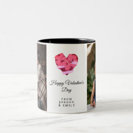 Caneca De Café Em Dois Tons Coração Elegante Feliz Dia dos Namorados Foto