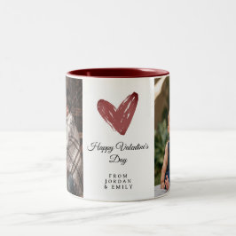 Caneca De Café Em Dois Tons Coração Elegante Feliz Dia dos Namorados Foto