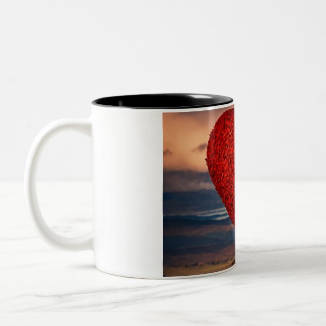 Caneca De Café Em Dois Tons Coração - Lâmpada (Esquerda)