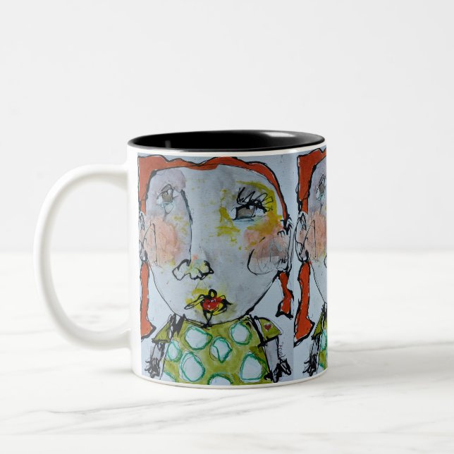 Caneca De Café Em Dois Tons Coração na Capa 11oz Mug (Esquerda)