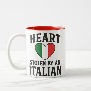 Caneca De Café Em Dois Tons Coração roubado por um italiano