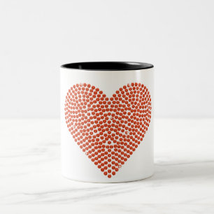 Caneca De Café Em Dois Tons Coração Sparkling impresso do cristal de rocha