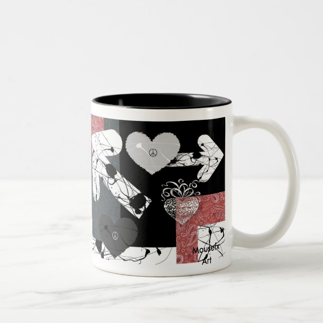 Caneca De Café Em Dois Tons Coração Splatter (Direita)