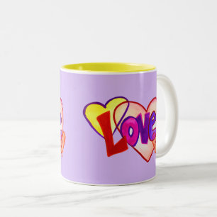Caneca De Café Em Dois Tons Corações de Amor Copos de Café Personalizados ou L
