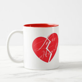 Caneca De Café Em Dois Tons Corações de Amor de São Valentim
