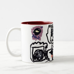 Caneca De Café Em Dois Tons Corações de cão de montanha de Berna