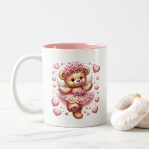 Caneca De Café Em Dois Tons Corações de Namorados