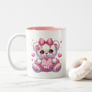 Caneca De Café Em Dois Tons Corações de São Valentim